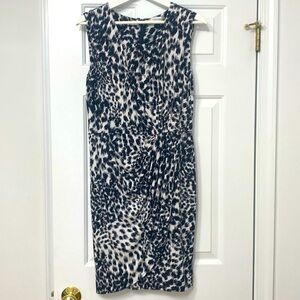 Calvin Klein Women's Black and White draped sleeveless Dress size 10